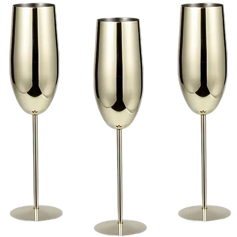3PCS Stainless Steel Tall Wine Glasses , Elegant modern design, 18oz, can be used for Valentine's Day gift and home use
