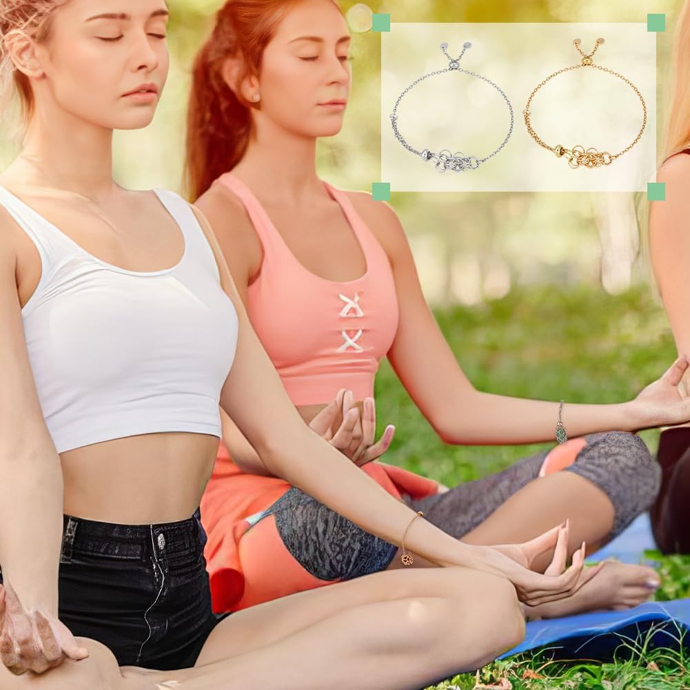PH PandaHall 8pcs 2 Color Crystal Stone Holder, Adjustable Stainless Steel Bracelet Cage for DIY Jewelry Making