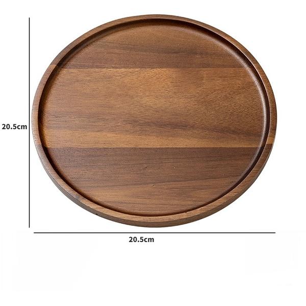 Dishes Plates Customized Wood Service Tray Plate Wooden Coffee Snack Fruit Tea Cake Plate for Home Display Tray