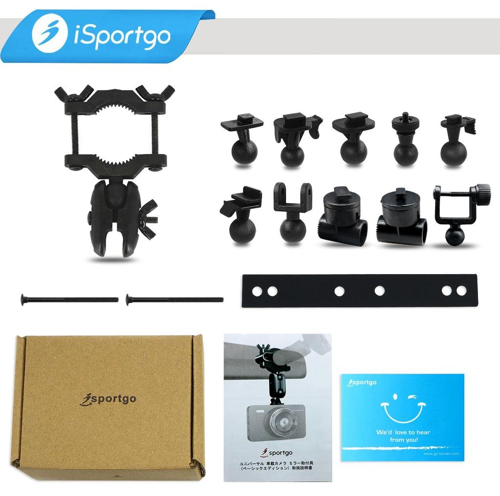 [Genuine iSportgo S60] Ultimate Dash Cam Mirror Mount, 360 Degree Rotating Rear-view Mirror Holder