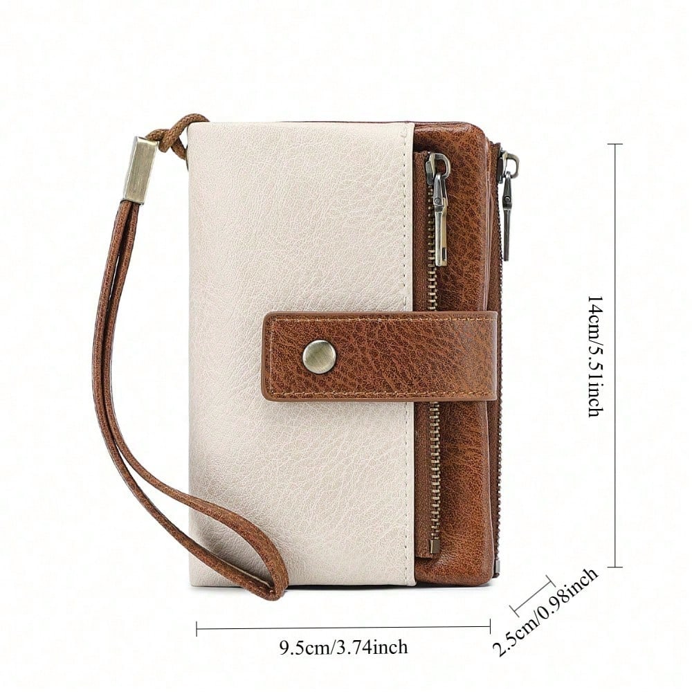 New RFID anti-theft women's wallet multi-function short wallet retro large-capacity change bag