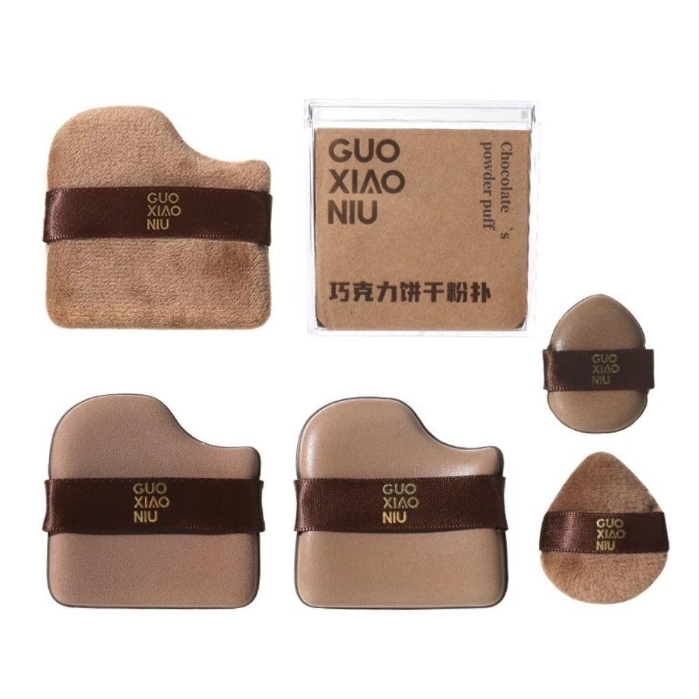 6pcs Mini Makeup Sponge Chocolate Color Powder Puff Professional Cushion Puff  Daily Makeup