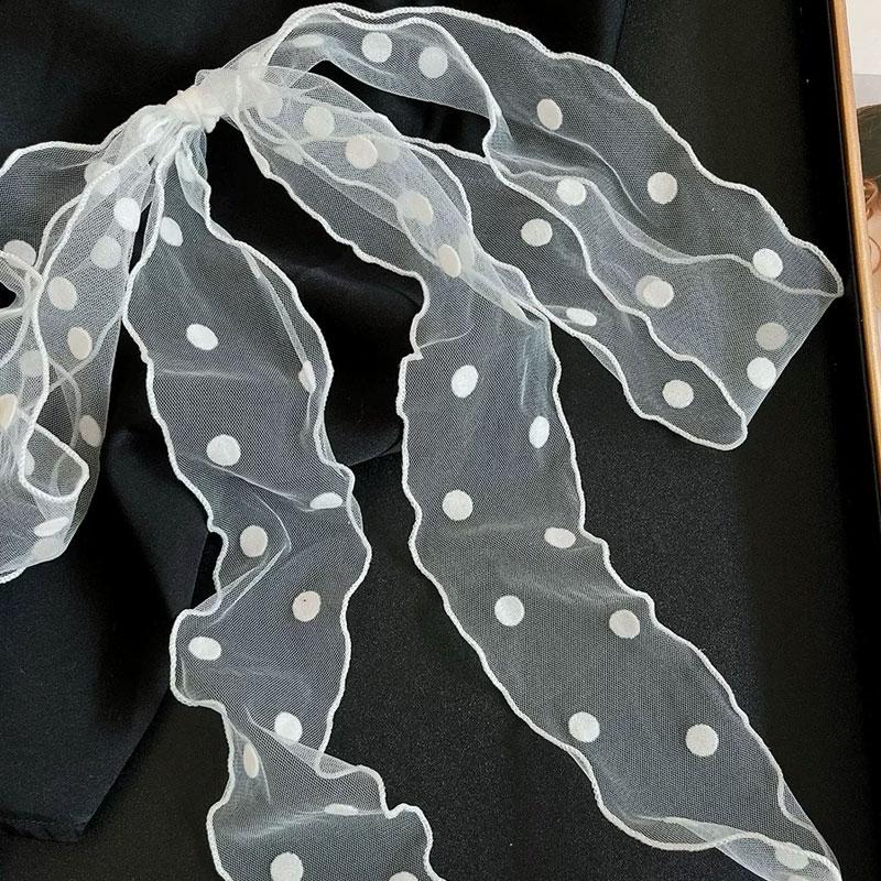 

2026 New Pastoral Style Lace Hair Scarf Adjustable Soft Wrap Sweet Bow Headband Elegant Turban Accessories Ribbon Hair Strap білий