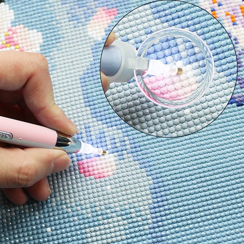 Diamond Painting Pen Lighting Point Drill Pen With Magnifying Glass Craft Tool
