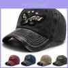 Vintage Distressed Eagle Embroidered Cotton Baseball Cap For Couples Spring Autumn Sun Protection Curved Brim Hat