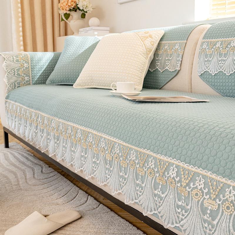 

European Pure Cotton Sofa Cushion Universal Cotton Fabric In All Seasons New Lace Non-Slip Leather Seat Cushion Cover Cover Cloth 70*70cm