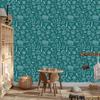 Wallpaper School Supplies Turquoise, Turquoise Center 50x1000