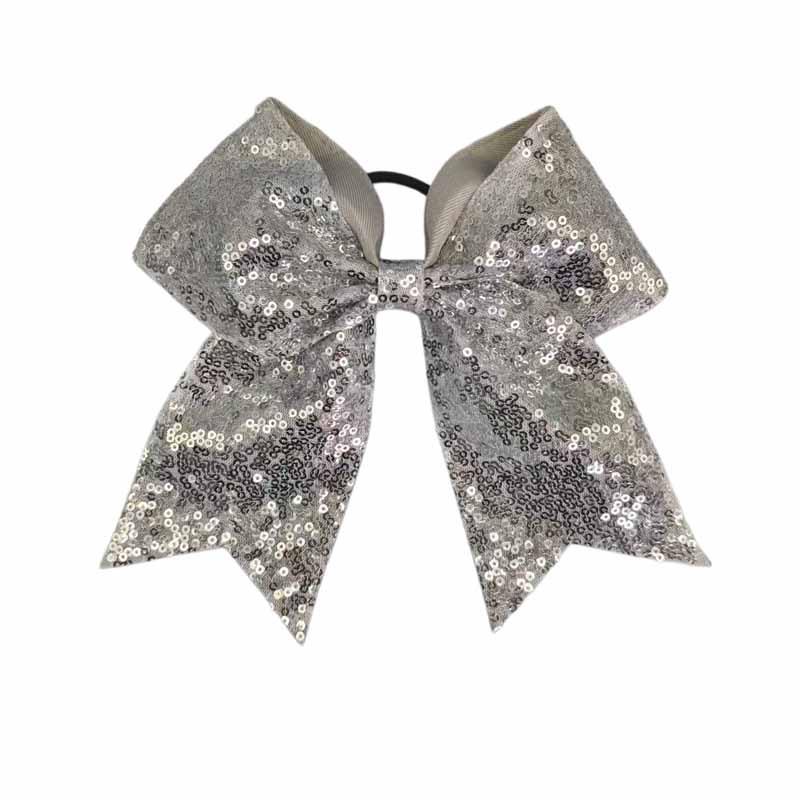 Children's Shiny Sequin Bow Hair Tie with Swallowtail Ribbon