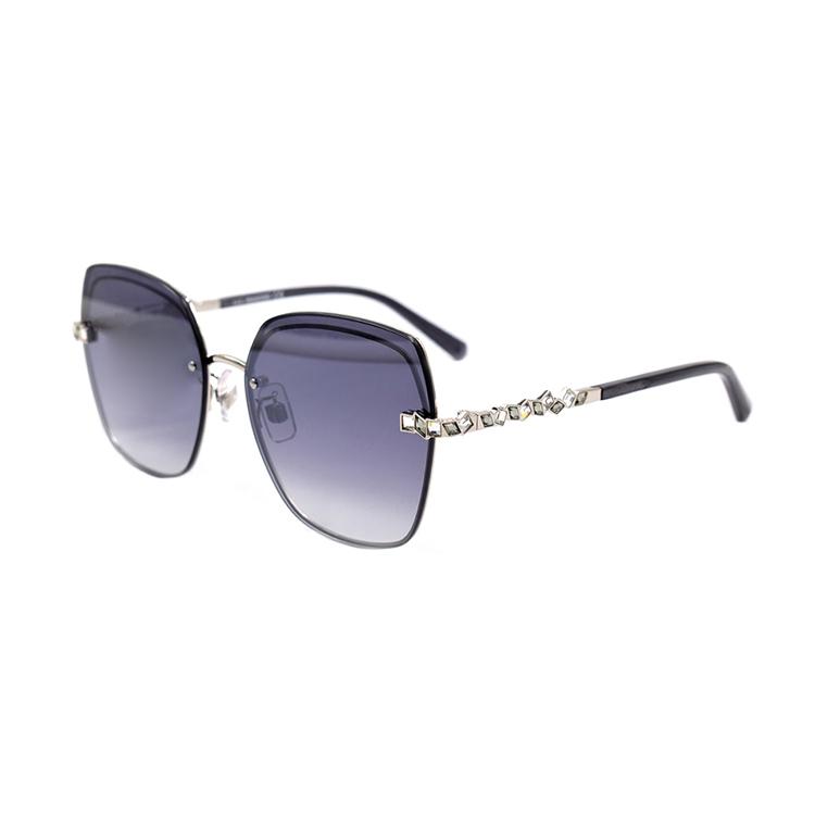

Swarovski Romantic Style Alloy Square Sunglasses With Artificial Crystal Accents Women sunglasses SK0287-D-16C 59,Silver