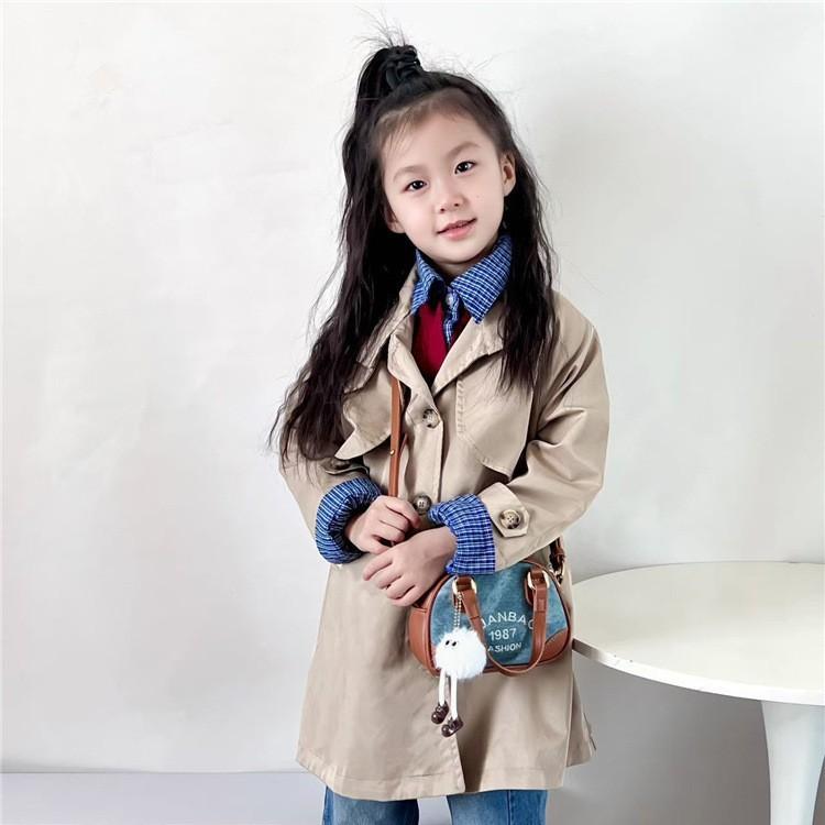 Trendy Mini Denim Letter Crossbody Bag For Kids Stylish Unisex Shoulder Bag For Toddlers