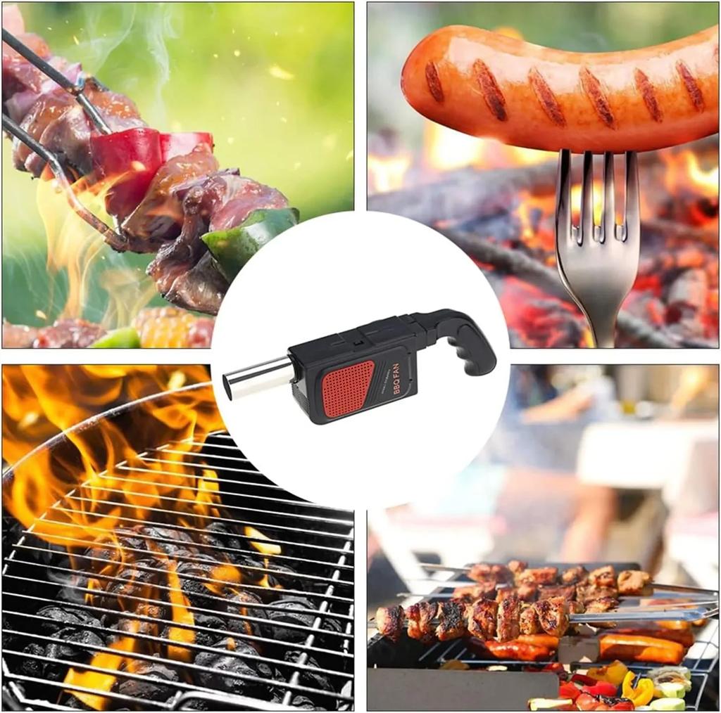 Outdoor Camping BBQ Blower Portable Handheld Fan Picnic Cooking Lighter Tool Barbecue Tools Charcoal Grill Kitchen Utensils