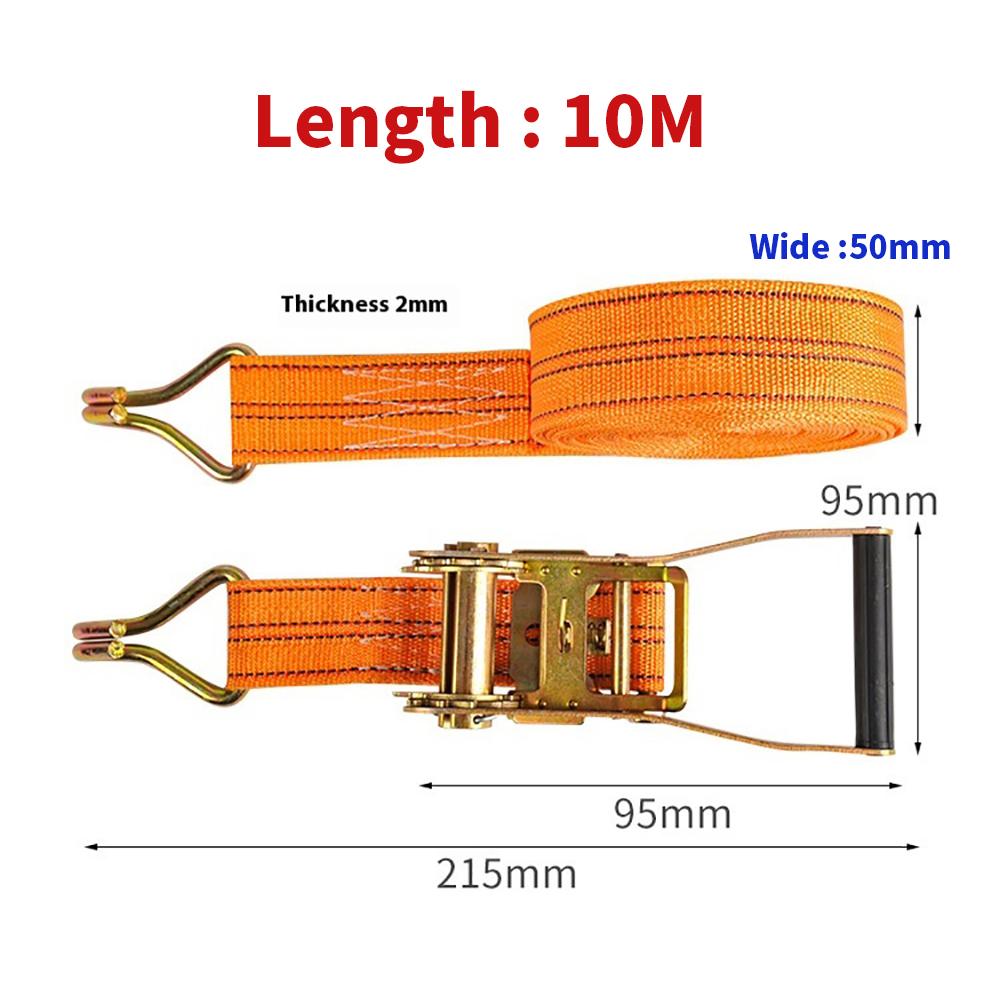 Car Tie Down Straps Truck Straps Wear-Resistant Thickened Self-Locking Rope Tightener Heavy Duty Cargo Straps Car Accessories