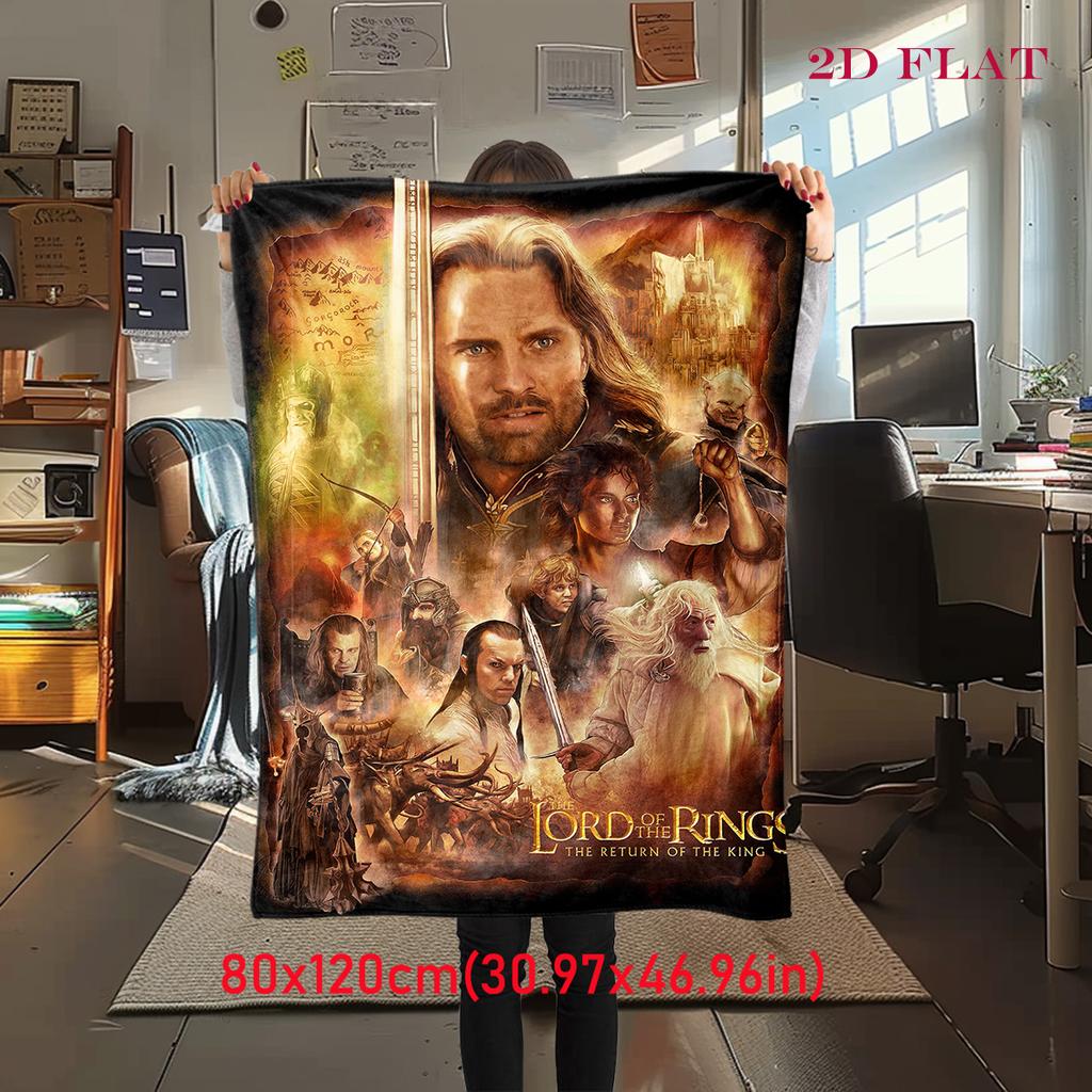 Fantasy Epic: Lord Rings blanket Soft and comfortable sofa blanket Machine washable bedroom Air conditioning blanket