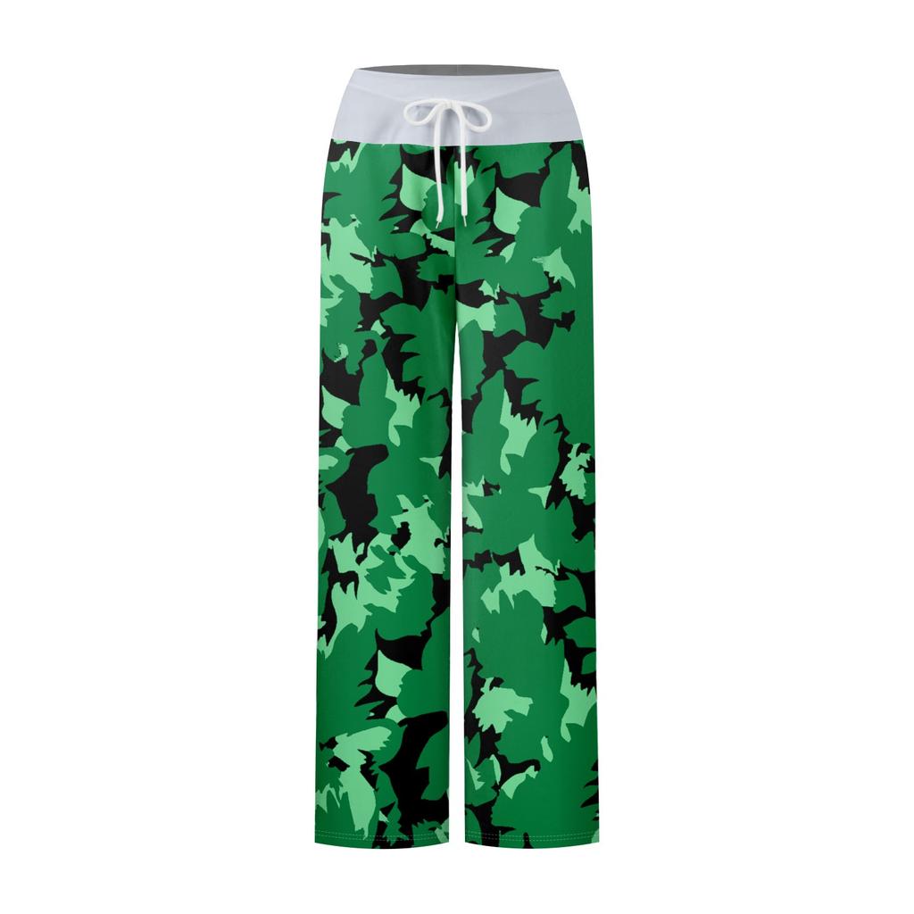 Women's Casual Sports Pants Vintage Printed Pajama Pants With Pockets