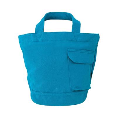 3065 Borsa Tote Piccola Liscia con Fondo Rotondo SN Deli Cotone Riciclato [Rootote] (turchese)
