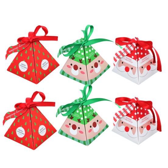 6 ks Vánoční trojúhelníková dárková pyramida bonboniéra párty narozeniny svatební výslužky