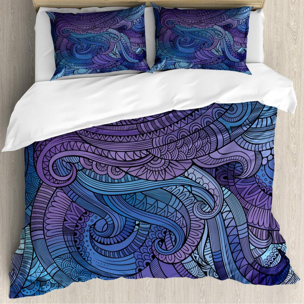 Coconut Palm Three-Piece Quilt Cover 3D Digital Printing Bedding Set Bed Cover