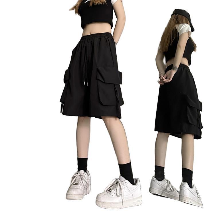 2025 Women's Summer Fashion Wide-Leg Cargo Shorts - Versatile and Casual 5-Point Design