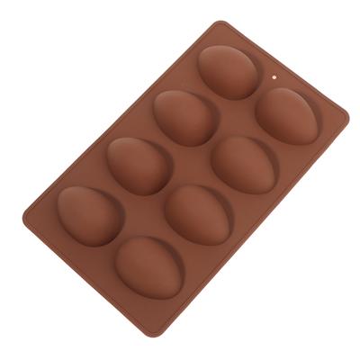 Moule de cuisson en silicone pour œufs de Pâques en forme d'œuf (8 cavités) pour pâtisserie, chocolat, pudding
