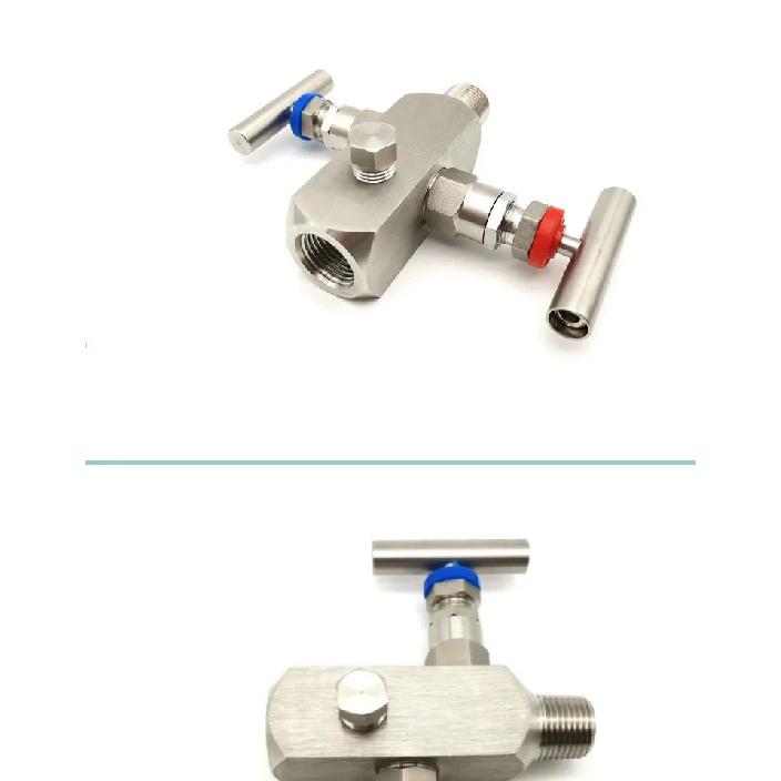Stainless Steel 304 Needle Valve Two Valve Integrated Valve Group Inside and Outside Thread Instrument Valve 1/2