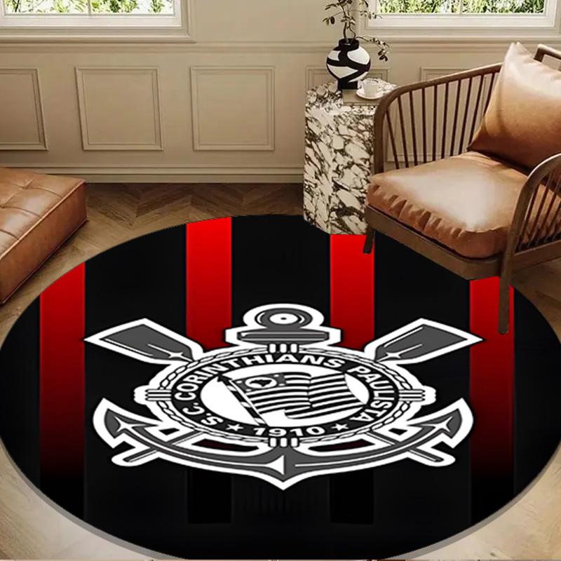 Football Club Emblem Round Rug for Livingroom,Bedroom, Palyroom, Chair Rug, Area rug, Circle Carpet, Large Size Fan Christmas gift
