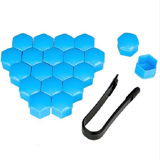 20Pc 17Mm Car Wheel Lug Nut Cover Bolt Protector Screw Cap Trims W/ Removal Tool