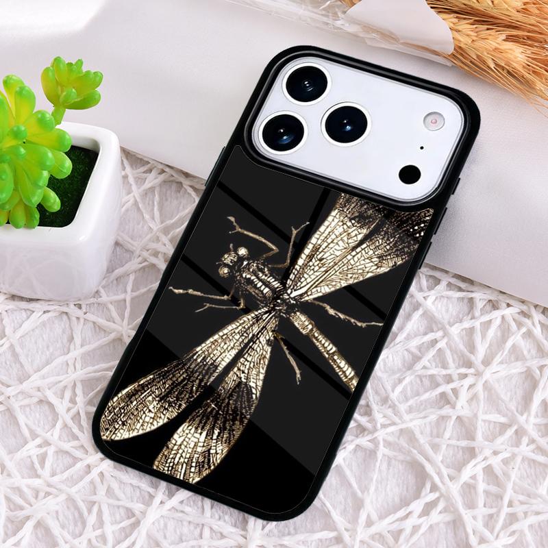 Dragonfly Insect Pattern Phone Case for iPhone 17 Air 16 15 11 12 14 13 Pro Max Shockproof Cover