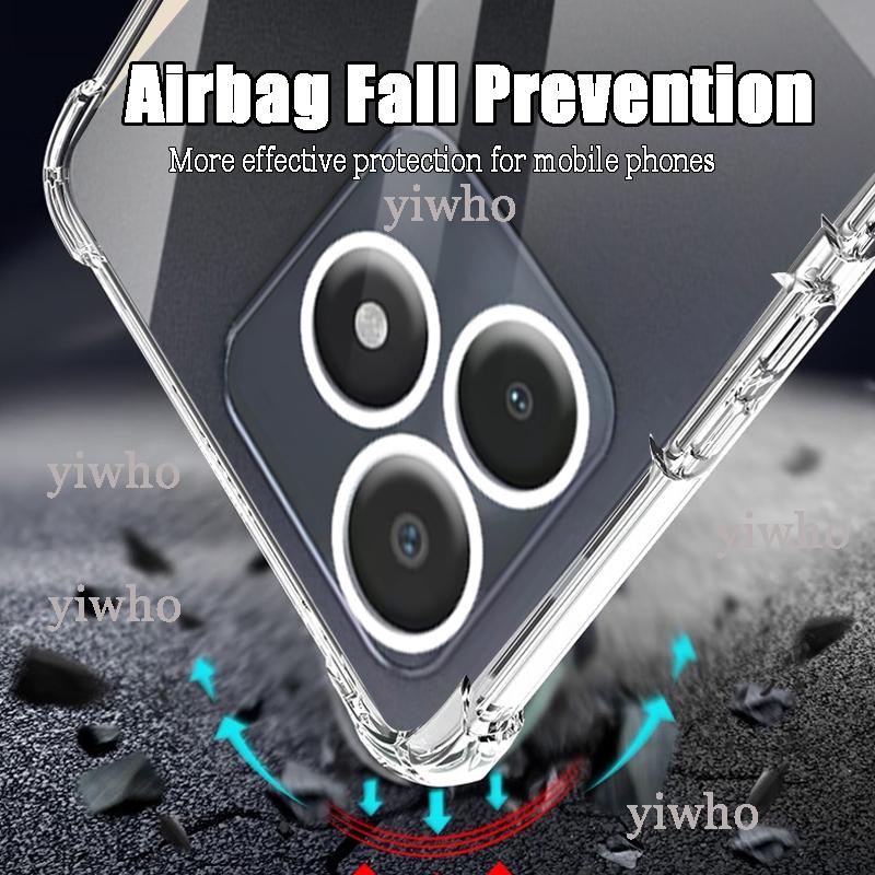 Shockproof Clear Case for Realme C53 RMX3760 6.74" Soft Silicone Transparent Back Covers for Realme C 53 Phone Protective Camera