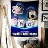 Wallace & Gromit Wall Hanging Printed Fabric Blanket Decorative Tapestries for Bedroom Living Room Home Decor