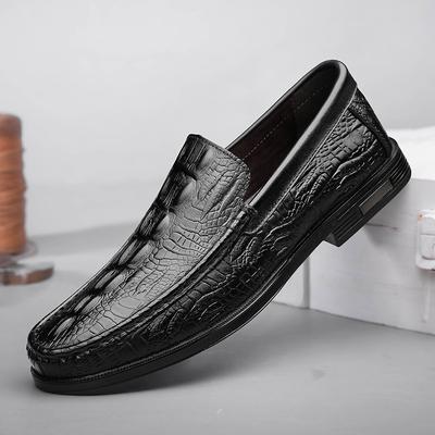 Genuine Leather Slip On Men Loafers Crocodile Pattern Casual Shoes Handmade Mocasines Luxury Brand Hot Sale Man Driving Footwear