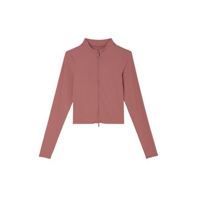 Zenvy Dri-FIT Jacke mit durchgehendem Reißverschluss, lang, weich, bequem, Damenjacken, Rock-Pink FV7424-634
