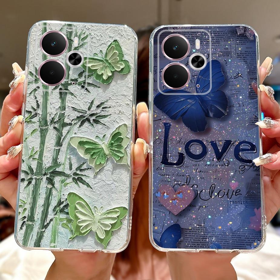 For Realme 14 5G Case RMX5075 Stylish Butterfly Painted Cover Silicone Case For Realme 14X 14 Realme14 T 14T 5G Soft Fundas Bags