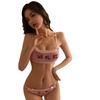 Erotic underwear, feminine cute girl, three-point text temptation set, passionate temptation pajamas