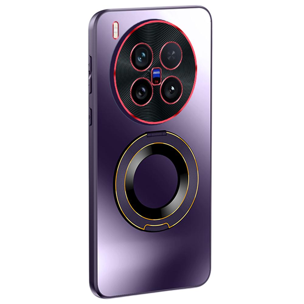 Pro pouzdro na telefon vivo X200 Ultra 5G s kroužkovým stojánkem, dvoubarevný objektiv, matný kryt s AG povrchem na dotek