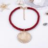 European and American Simple Fashion Exaggerated Individual Cold Wind Alloy Shell Pendant Necklace Trendy Temperament Holiday Style Woman