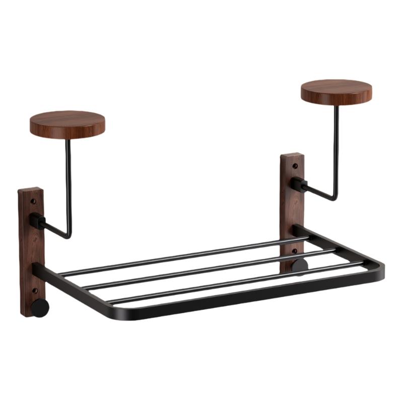 

Strong Aluminum And Wood Helmets Rack For Safe Wall Installation And Efficient Space Usage At Home Or Garage чорний
