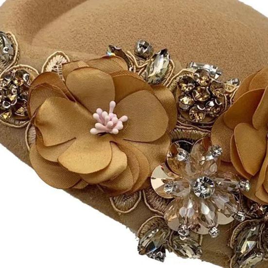 Teselskaphatt for kvinner jenter stoffblomst fascinatorhatt vintage cocktailparty pillbox-hatt rollespill bowler party-tilbehør