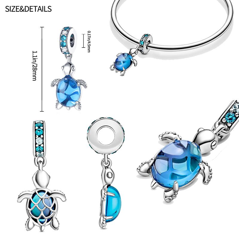 Charms camaleonte adatti a braccialetti originali alla moda in argento 925 con zircone, perlina a forma di polpo e tartaruga, ciondolo a forma di farfalla e lucciola, fai da te per realizzare gioielli
