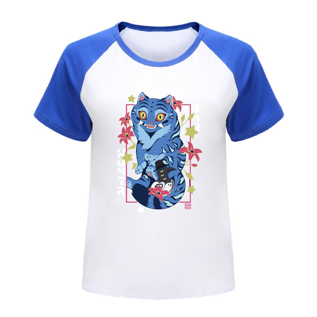 4860 Kinder Mädchen Derpy Rumi Zoey Mira Print Raglan Kurzarm T-Shirt