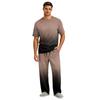 Men's Short Sleeve Pajama Set with Button Fly and Elastic Drawstring Waist