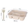 4 Grids Natural Wheat Straw Tableware Lunch Box Dinnerware Storage Biodegradable Unbreakable Plates for Food Salad Snack Student