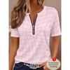 Summer Women's Short Sleeve Zipper T-Shirt