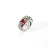Transshipment Golden Toad Domineering Six-Character Mantra Heart Sutra Ring Ring, Retro Lucky Garnet Pixiu Adjustable Ring