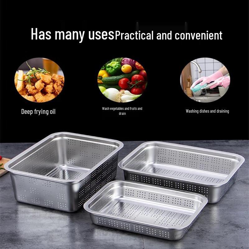 Handun Stainless Steel Rectangular Perforated Tray