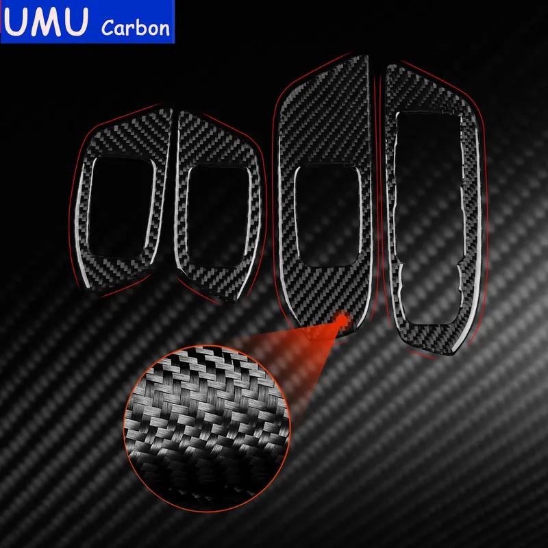 For Chevrolet Trailblazer 2018— LHD Real Carbon Fiber Window Switch Lifting Panel Cover Trim Sticker Decorative Accessories