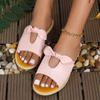 Fashion Summer Women Slippers Shoes Cute Butterfly-Knot Flats Casual Sandals Solid Color Beach Sandals
