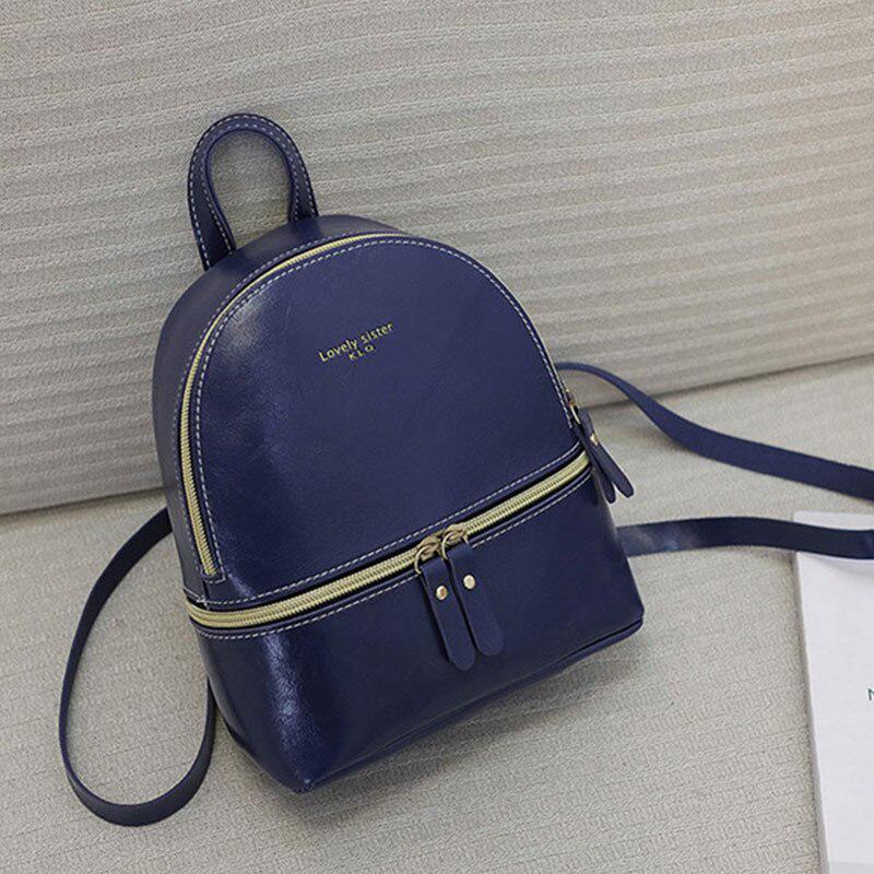 Style Women's Backpack Casual Student Mini Leather Solid Backpack Schoolbag Girls Gift Shoulder Bag