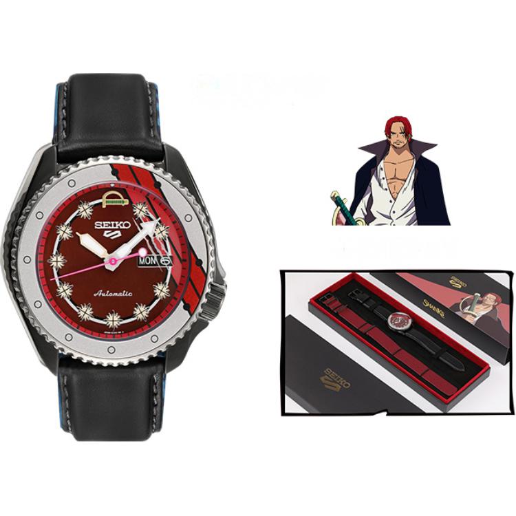 SEIKO SEIKO5 Mechanical Movement Leather Strap Watch Men s Watches Red Watch Dial SRPH03K1 SRPH03K1
