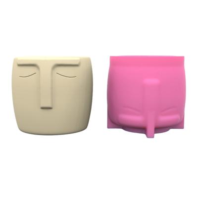 Stampo in Silicone per Vaso in Cemento e Resina Fai da Te per Decorazioni per la Casa Forma di Volto Umano Stampo in Silicone per Vaso da Fiori Stampini per Vasi di Piante Succulente