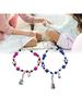 2Pcs Guitar Star Charm Bracelet Simple Beaded Bracelet Statement Jewelry Adjustable Wristband Couple Accessories